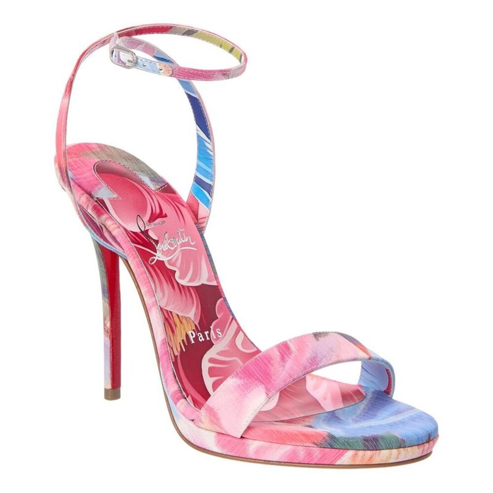Christian Louboutin Miss Z Queen 100 Canvas Sandal, White